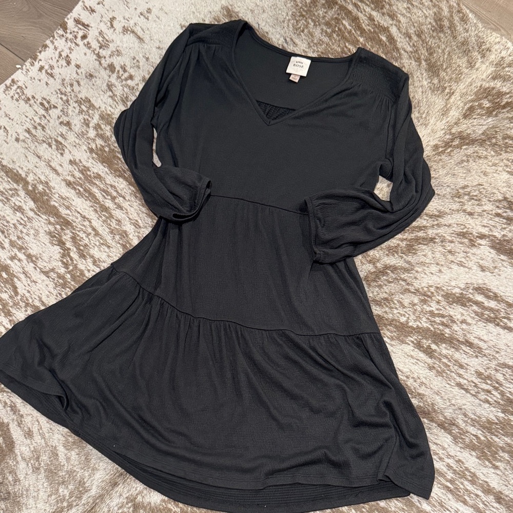 Knox Rose Charcoal Long Sleeve Dress